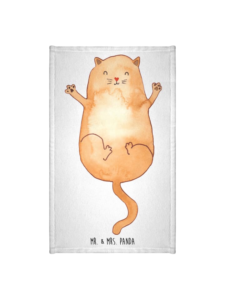 Handtuch Katze Umarmen ohne Spruch in Weiß