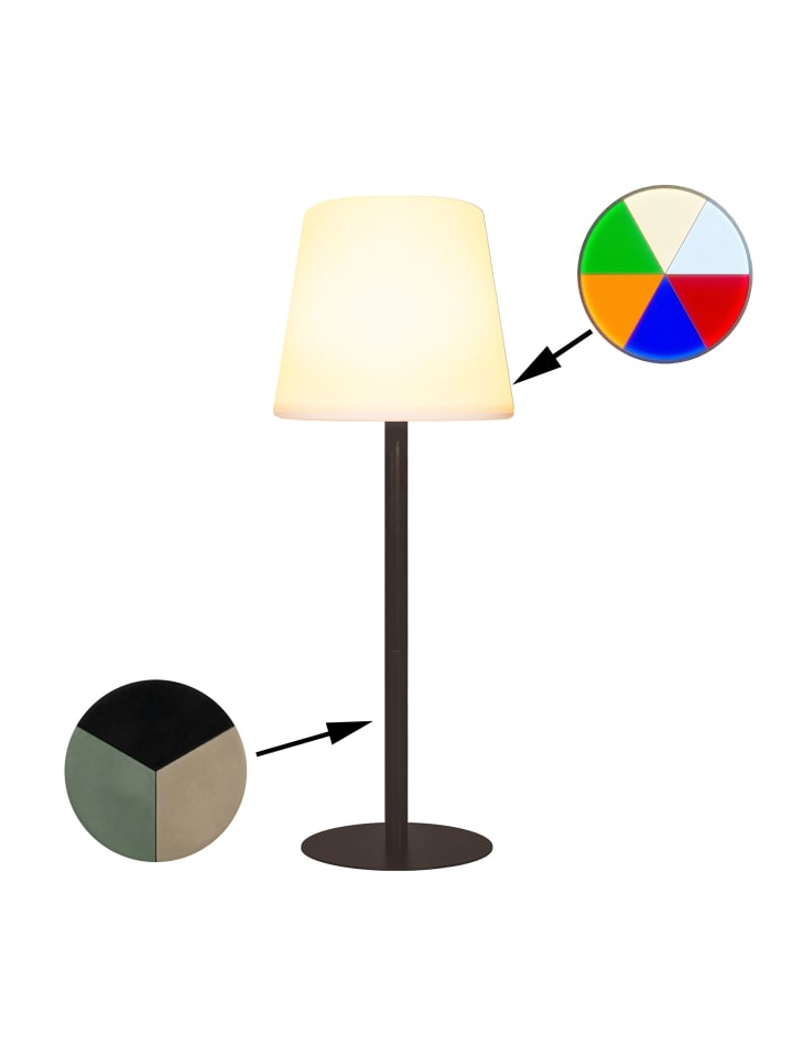 LED Tischlampe Multicolor Innen & Außen 40x15cm in Schwarz