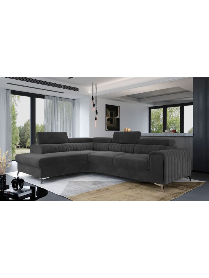 Lauryn Recamiere Links in Anthrazit - (L) 205 x (B) 278 x (H) 92 cm