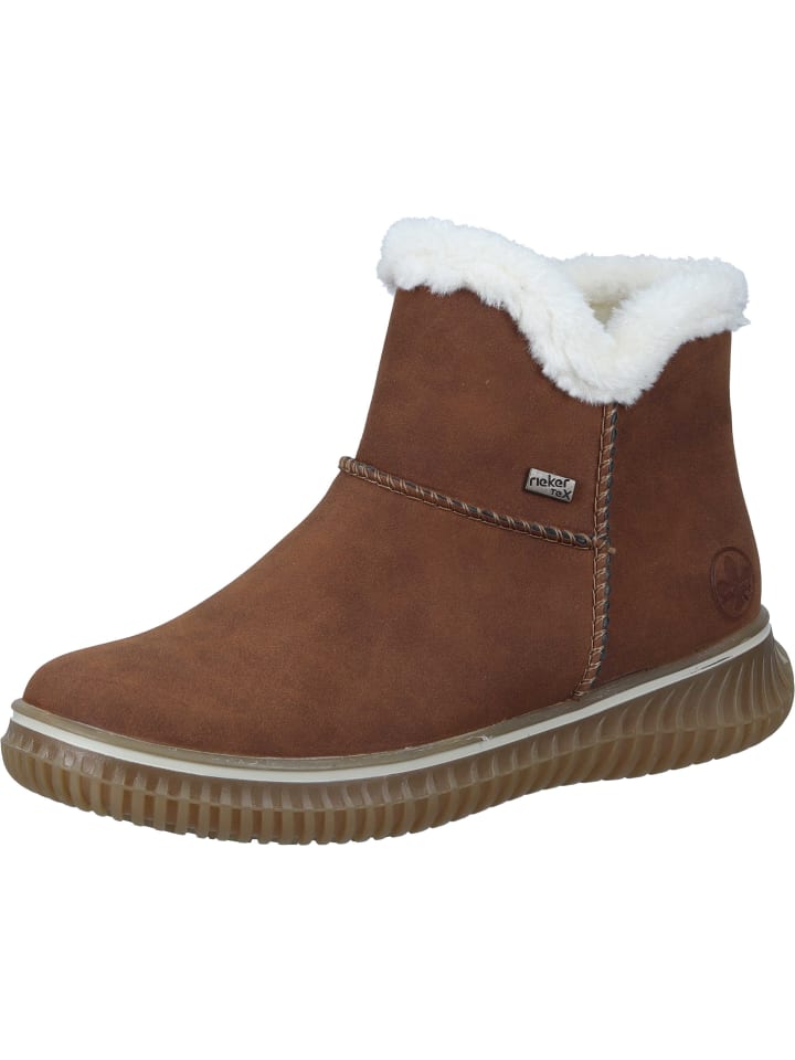 Winterstiefeletten in brandy/bianco