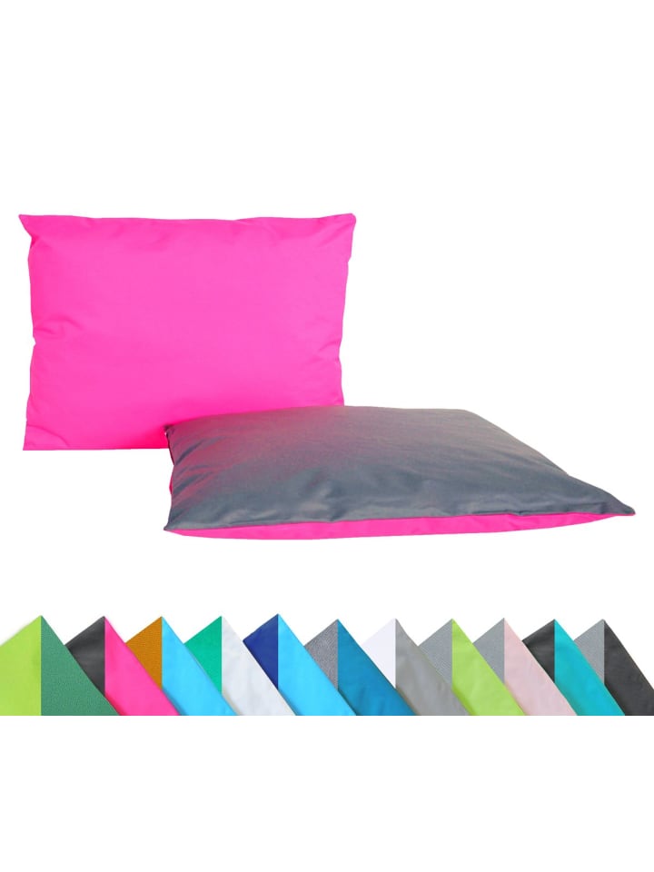 2er Set Outdoor Wende Kissenhülle 30x50cm in Anthrazit/Pink