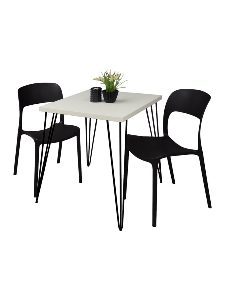 BARTISCH Eirena 70x70x75 schwarz matt/weiß matt lack