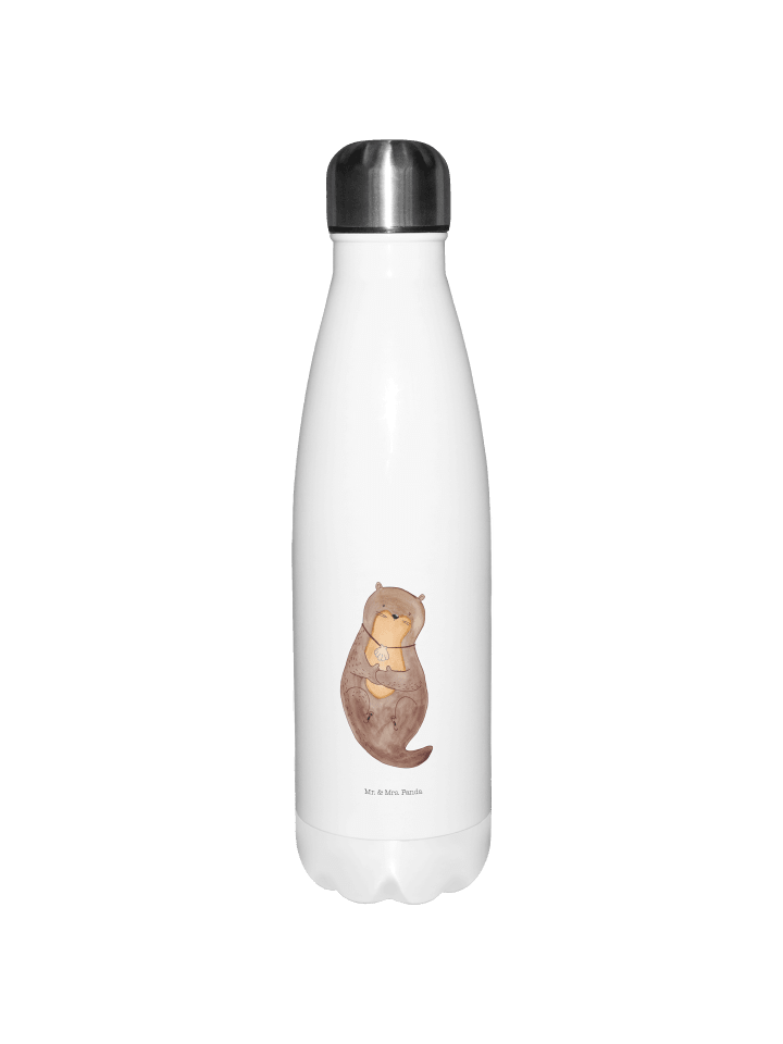 Wasserflasche Otter Muschel ohne Spruch in Weiß