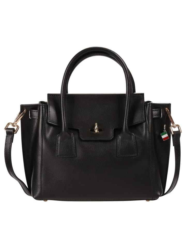 Florence Handtasche Leder schwarz ca. 30cm