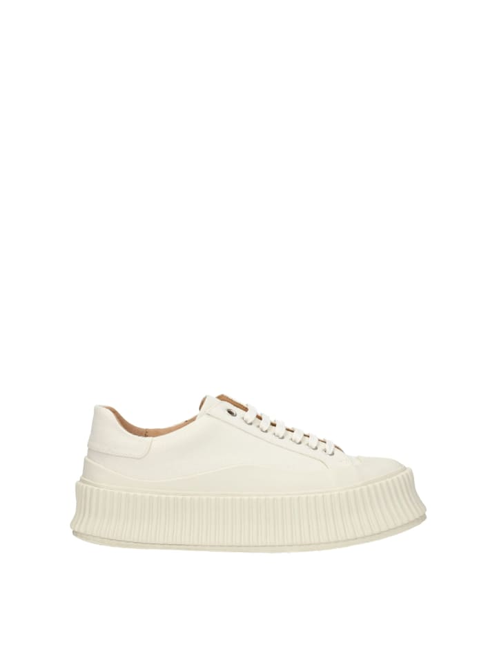 Weiß Stoff Plateau Sneaker