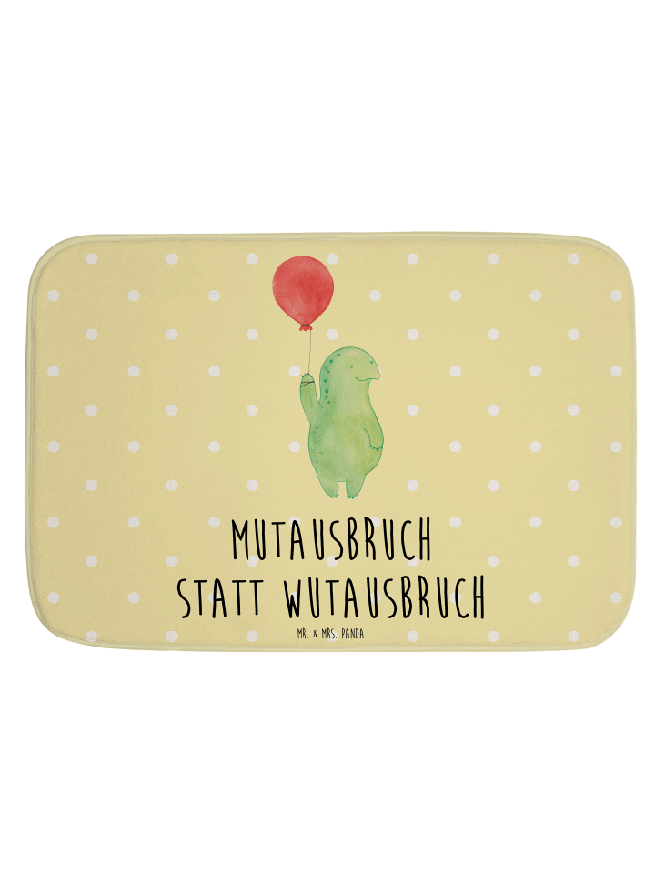 Badezimmerteppich Schildkröte Luftballon mit Sp... in Gelb Pastell