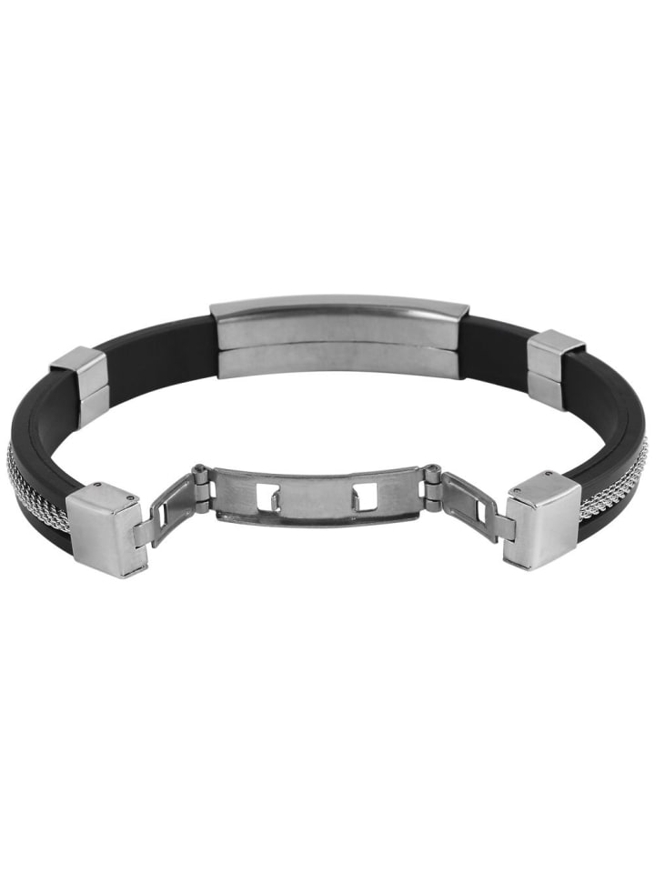 Unisex Armband – Silikonarmband aus Silikon 22 cm in schwarz