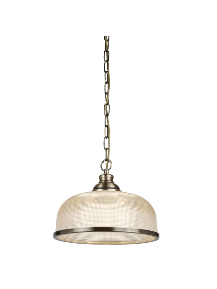 Pendelleuchte (B)27 x (L)27 x (T)22 cm in Messing Antik Klar/Transparent