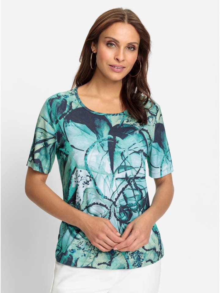 Kurzarm-Shirt in ozean-marine-bedruckt