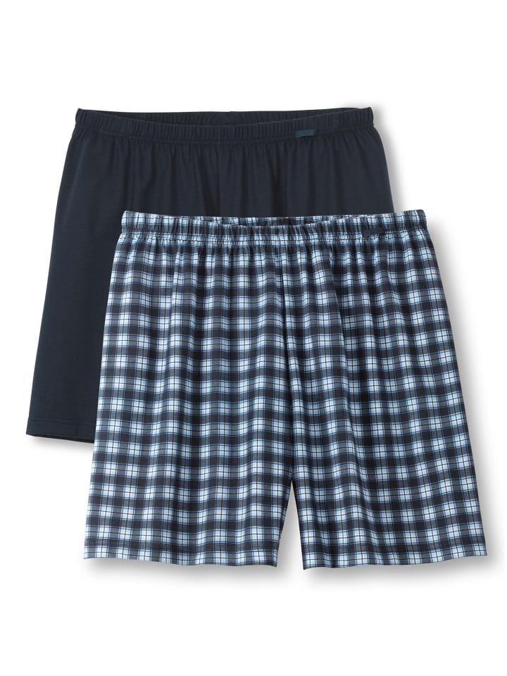 Web-Boxershorts 2er Pack in Blau/Weiß