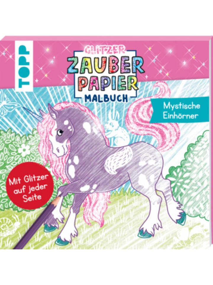 Buch - Glitzer Zauberpapier Malbuch Mystische Einhörner