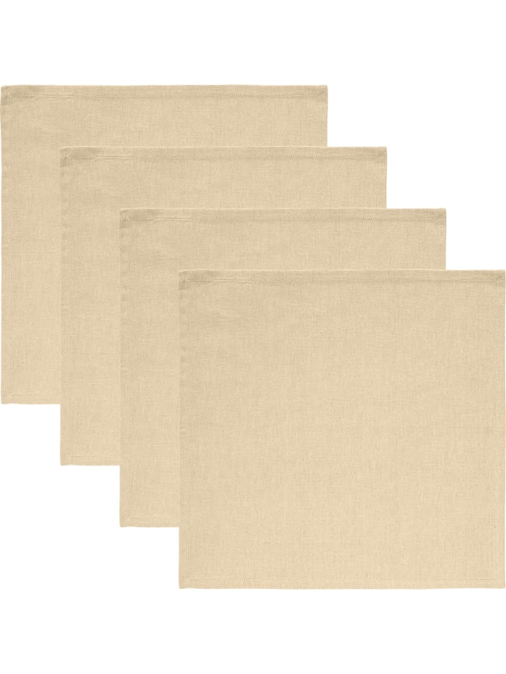 Baumwolle Serviette 4er-Pack Tulsa in beige
