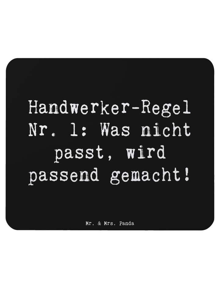 Mousepad Spruch Handwerker Lösung mit Spruch in Schwarz