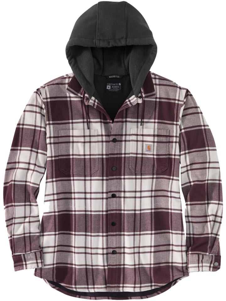 Flanneljacke in bordeaux/bunt-kombi