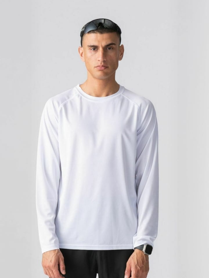 T-Shirt Langærmet in White