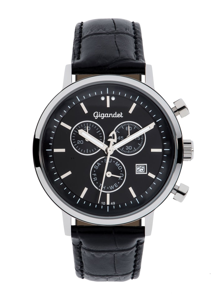 Quarzuhr Chronograph "CLASSICO" in Schwarz/Silber