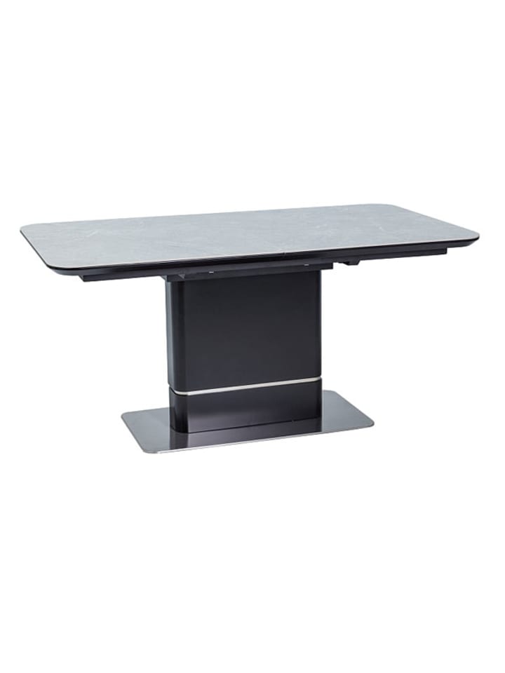 Esstisch Pallas ausziehbar Marmor grau / schwarz 160-210 / 90 / 76cm