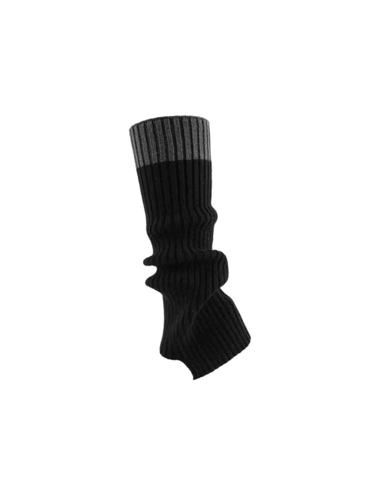 Beinstulpen im Colorblock-Design 40cm in Schwarz