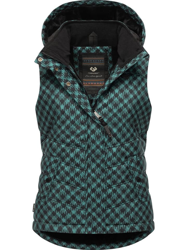 Steppweste Hesty Print in Ocean Green