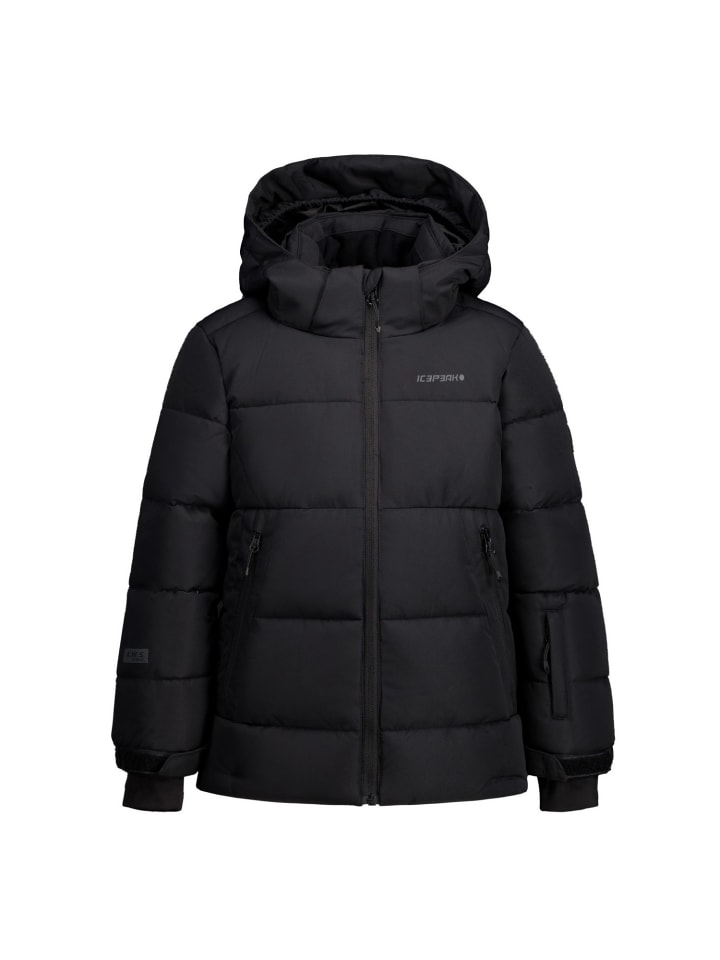 Louin Winterjacke mit Kapuze und Schneefang in schwarz