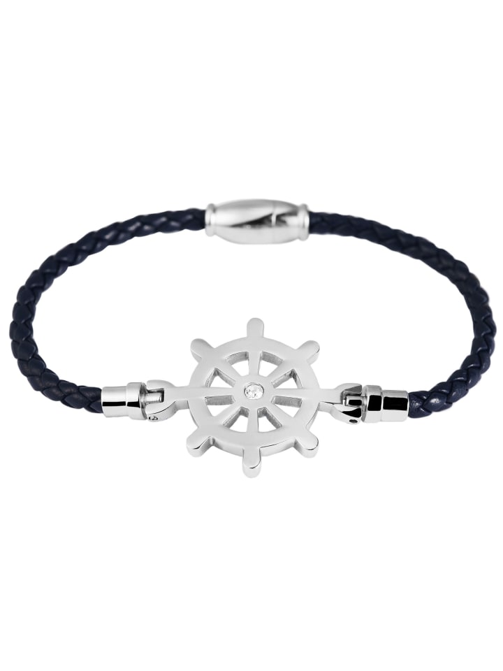 Damen Armband – Textilarmband aus Leder 18 cm in blau