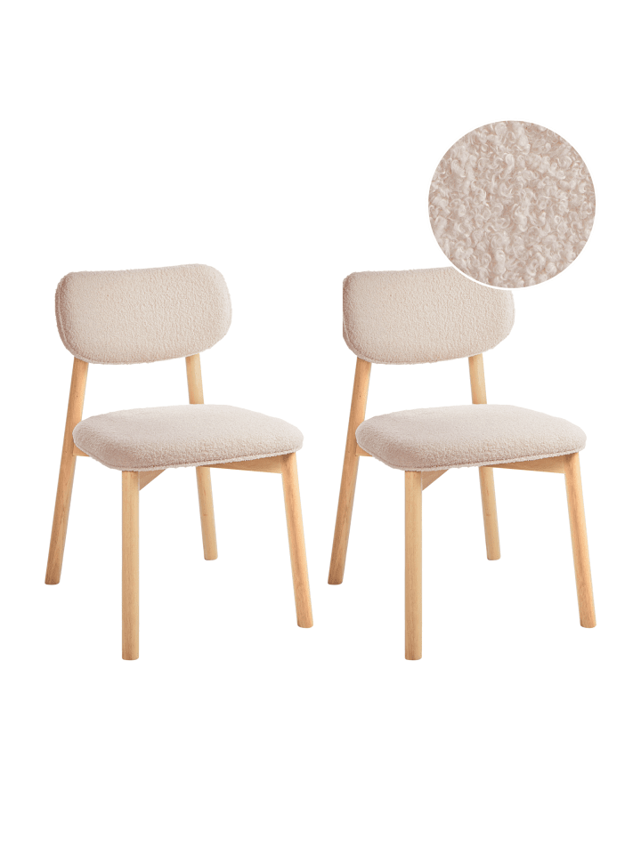 2er-Set Esszimmerstuhl MILLS in Braun/Beige