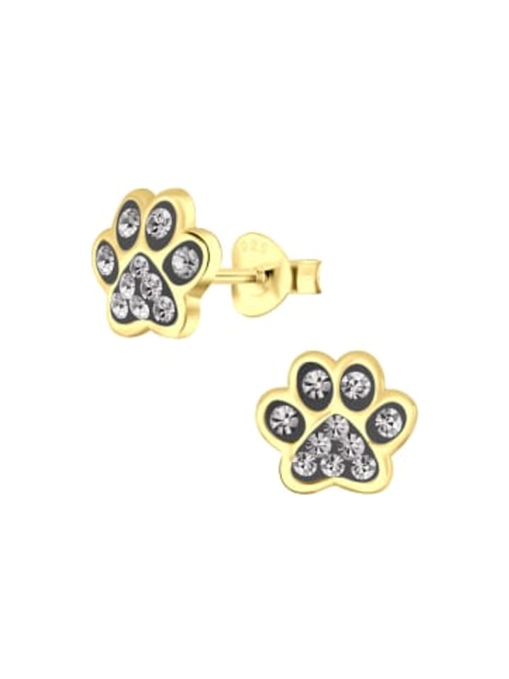 Gold Ohrringe 925 Pfote 0,7 cm x 0,8 cm