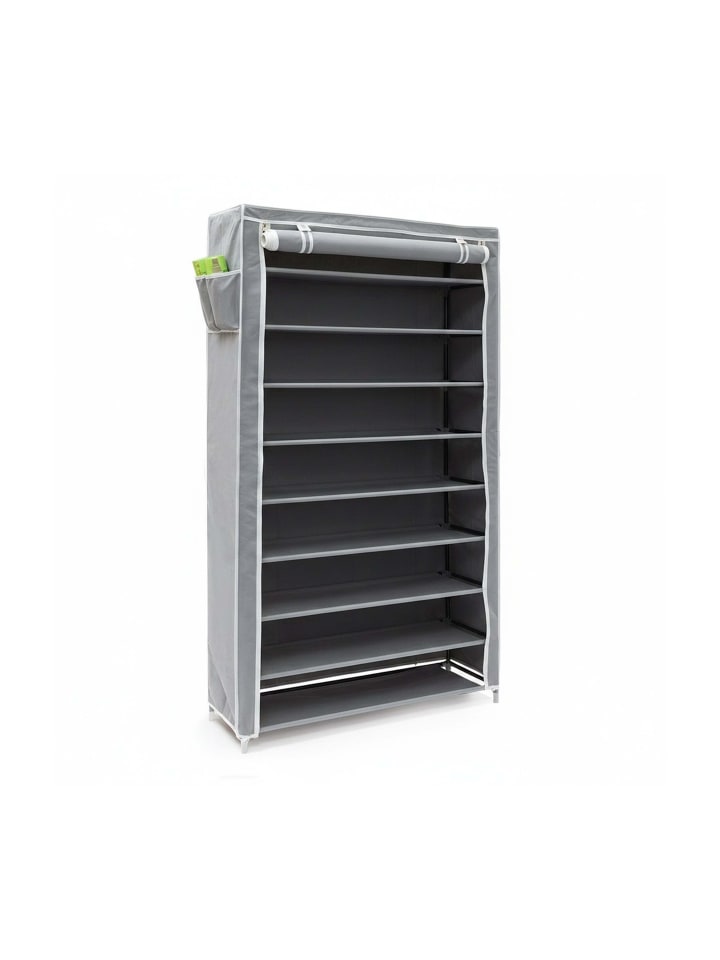 2x Stoff-Schuhschrank in Anthrazit - (B)88 x (H)161 x (T)30 cm