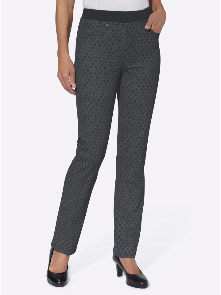 Jeans in grey-denim-bedruckt