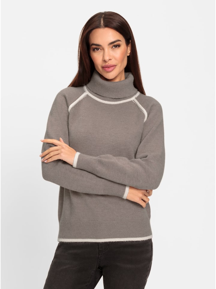 Pullover in taupe-champagner