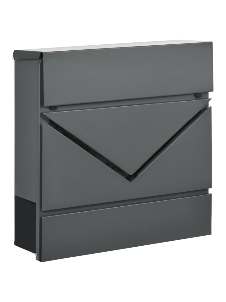 Briefkasten in Dunkelgrau 37L x 10,5B x 37H cm