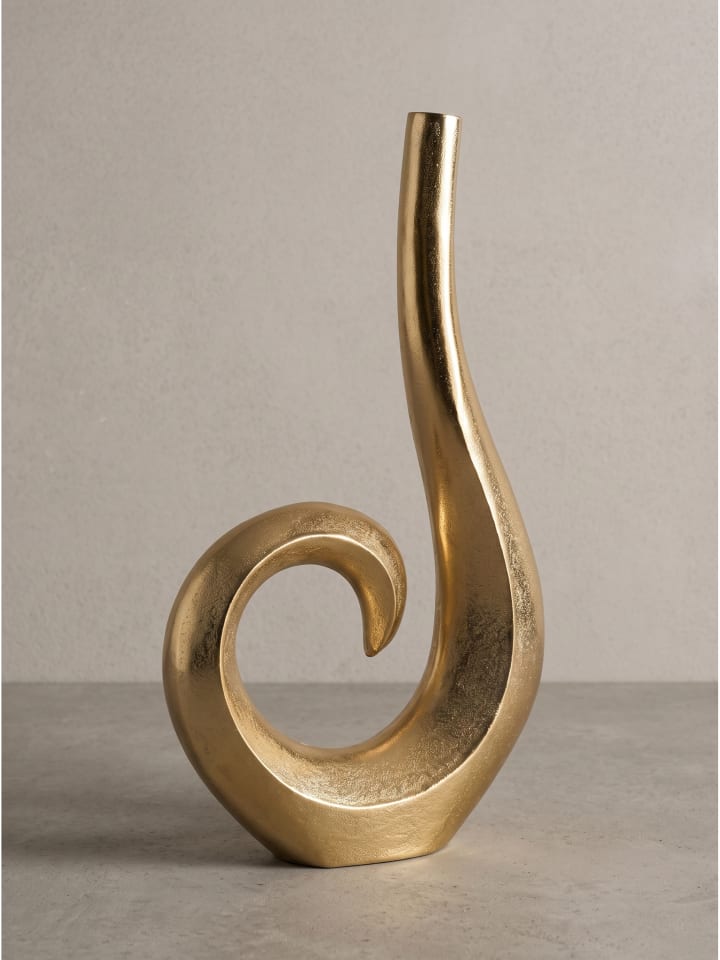 Metallvase organisch, massives Aluminium, handgefertigt, Modern in Gold
