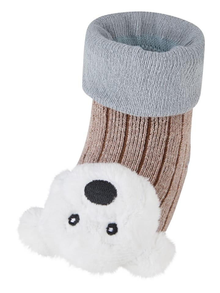 Baby Rasselsocken Eisbär in blaugrau
