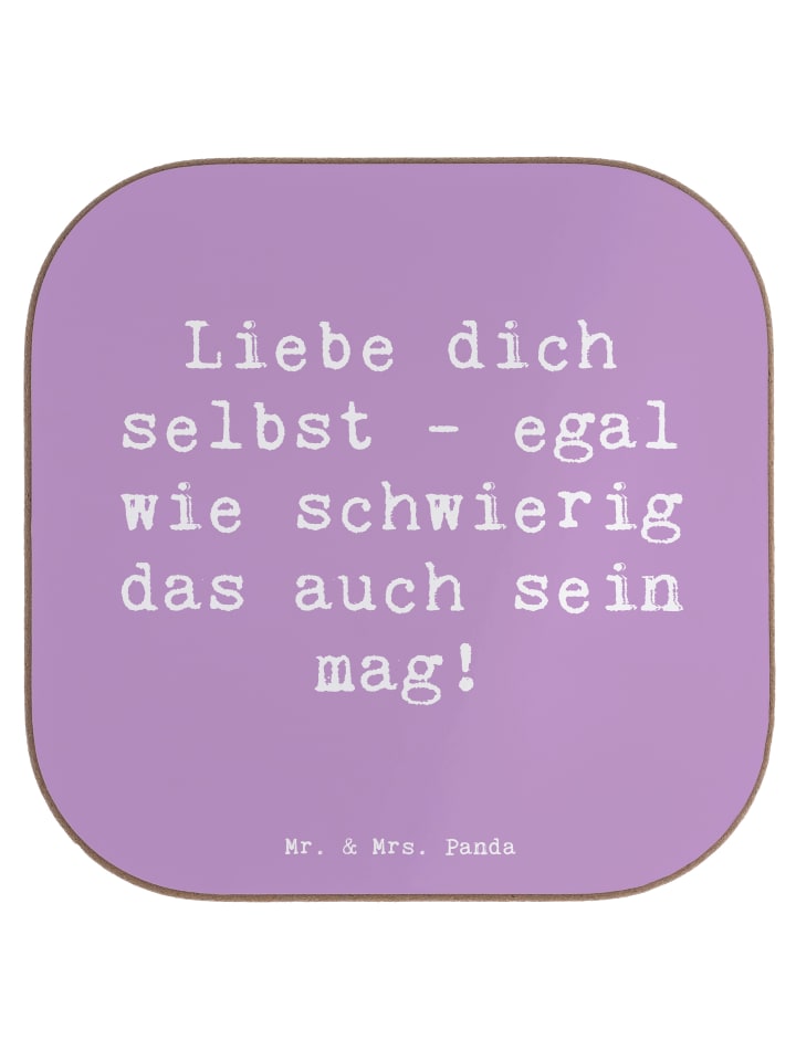 Coaster Spruch Selbstakzeptanz Liebe mit Spruch in Lavendeltraum