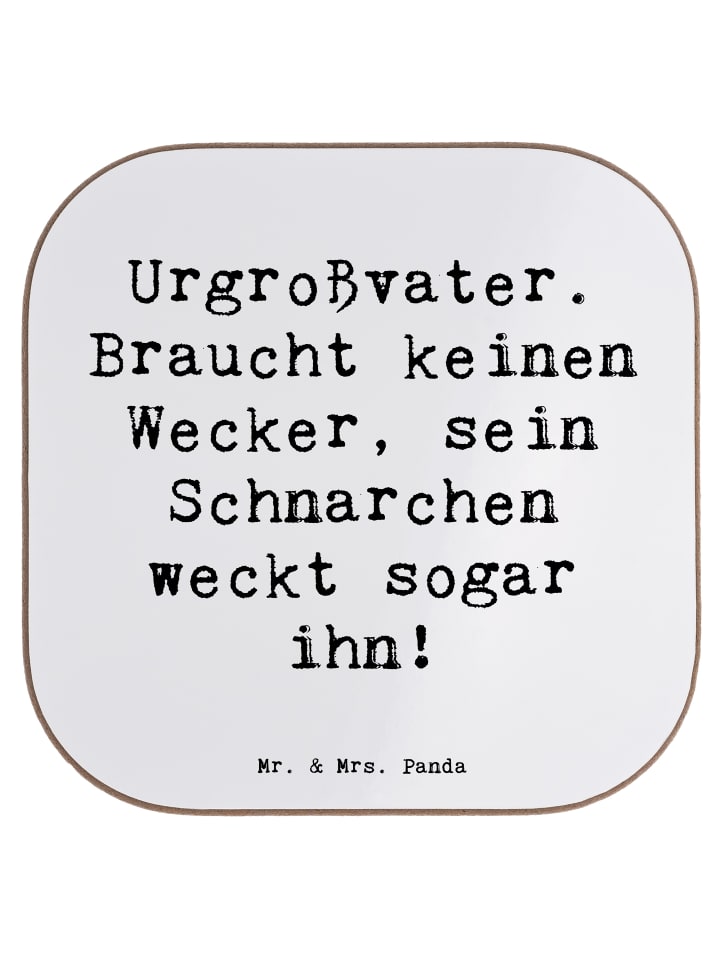 Untersetzer Urgroßvater Schnarchen mit Spruch in Weiß