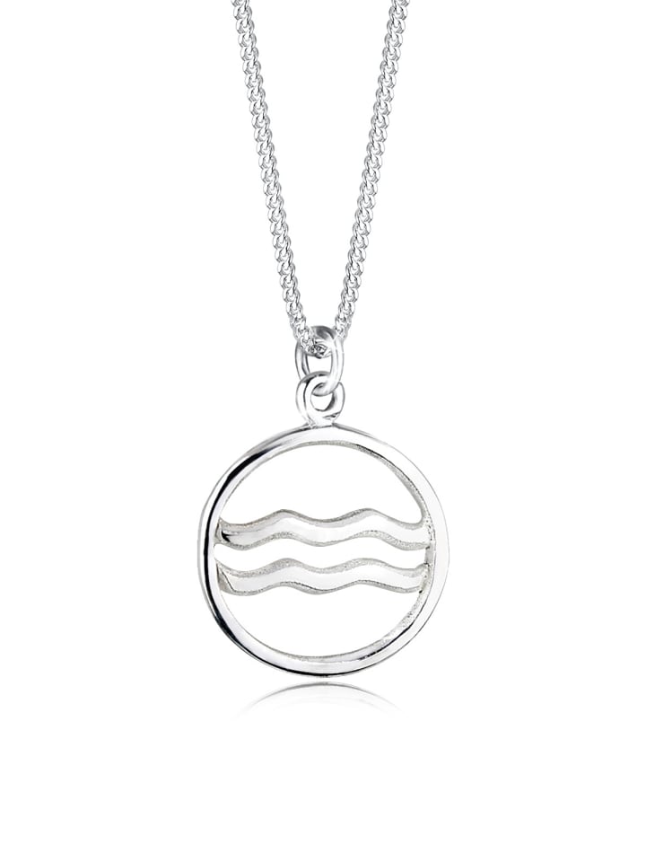 Halskette 925 Sterling Silber Astro, Sternzeichen, Sternzeichen - Wassermann in Silber