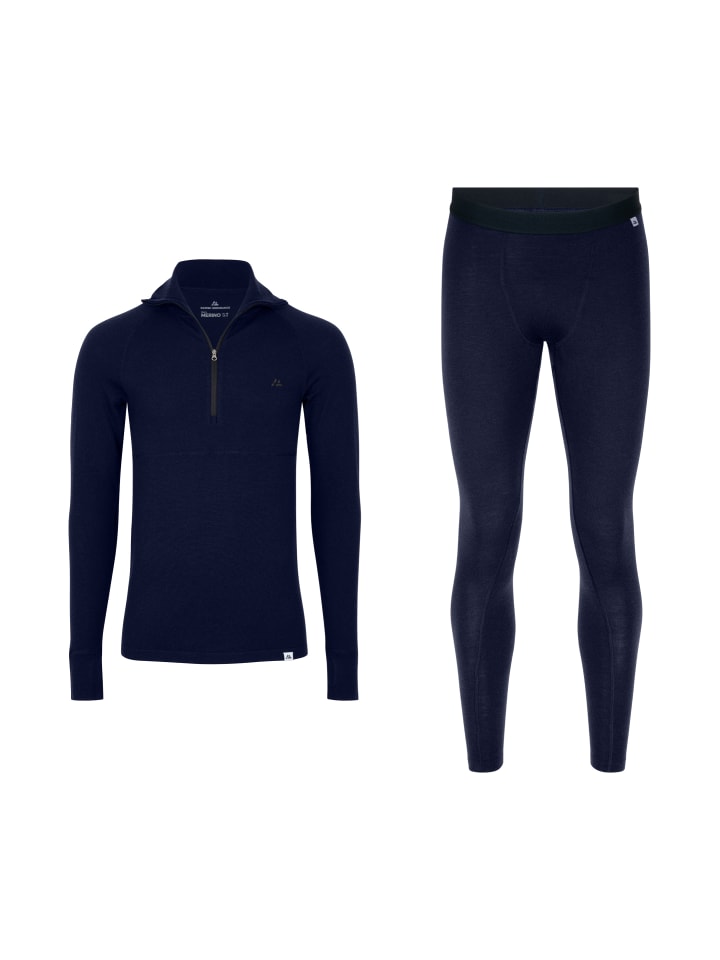Baselayer-Set Core Merino Half Zip in dark navy