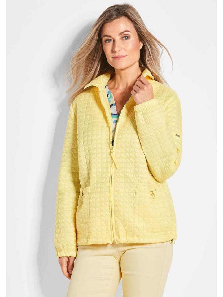 Leicht wattierte Outdoorjacke mit Hemdkragen in gelb