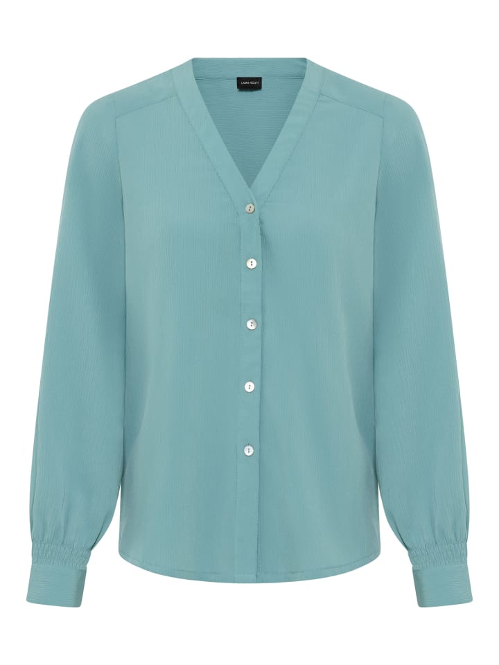 Langarmbluse in Blaugrün