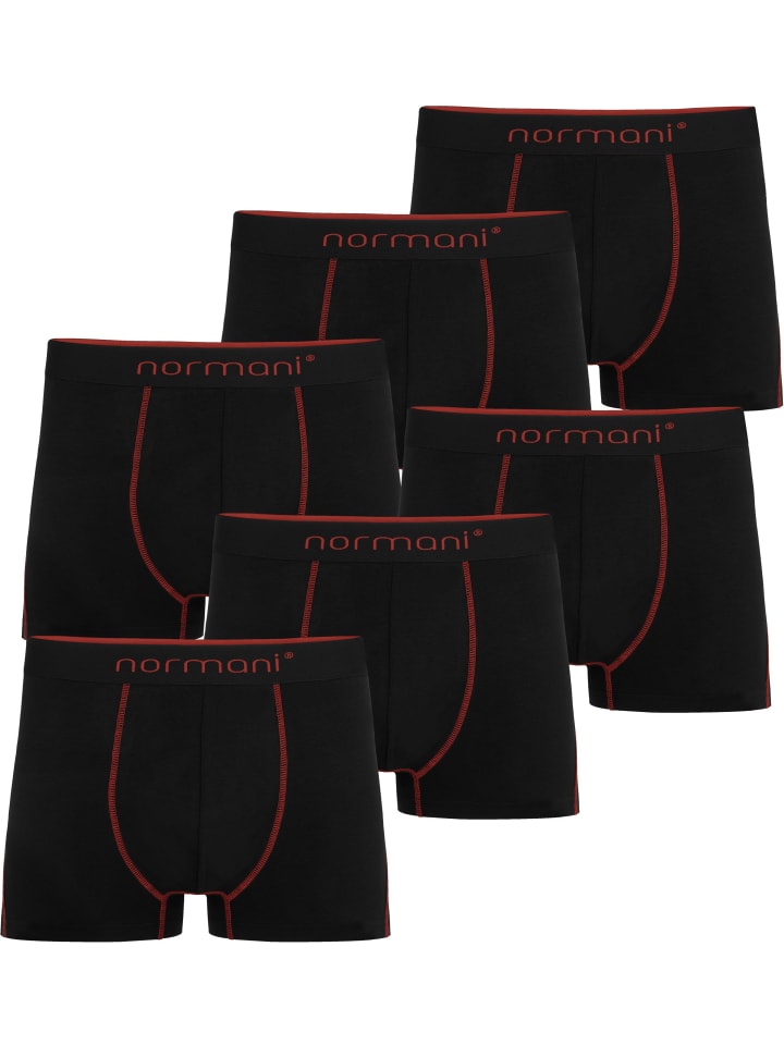 6 Herren Baumwoll-Boxershorts in Rot