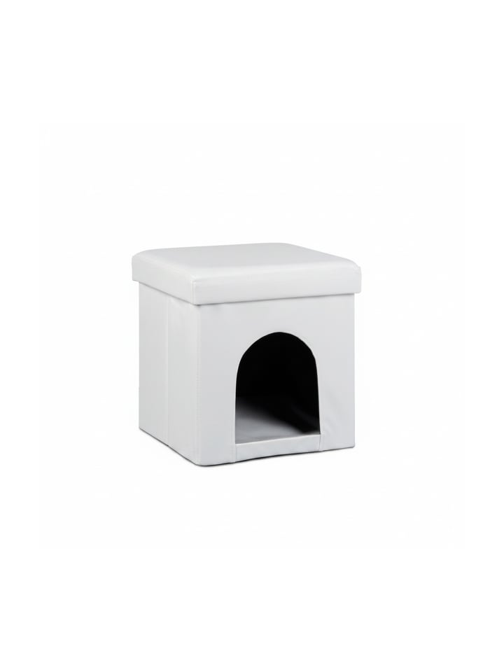 Hundebox Sitzhocker in Weiß - (B)38 x (H)38 x (T)38 cm