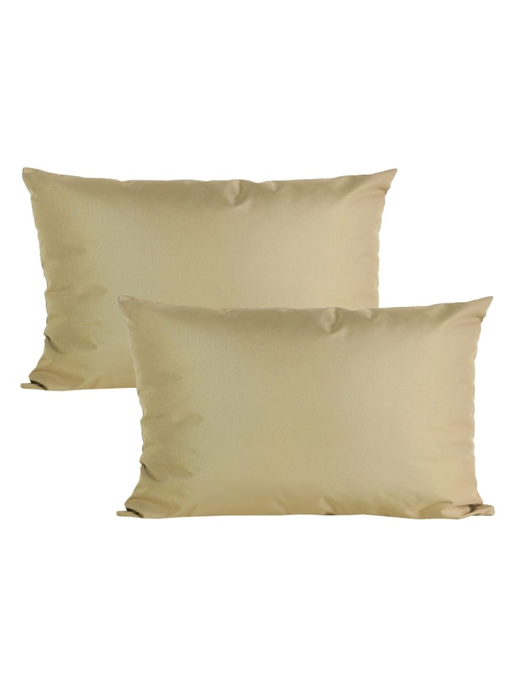 2er Set Outdoor Kissenhülle 40x60cm Uni in Taupe