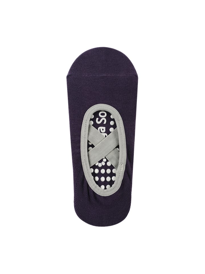 Yoga-Socken mit Kreuzriemen in Lila