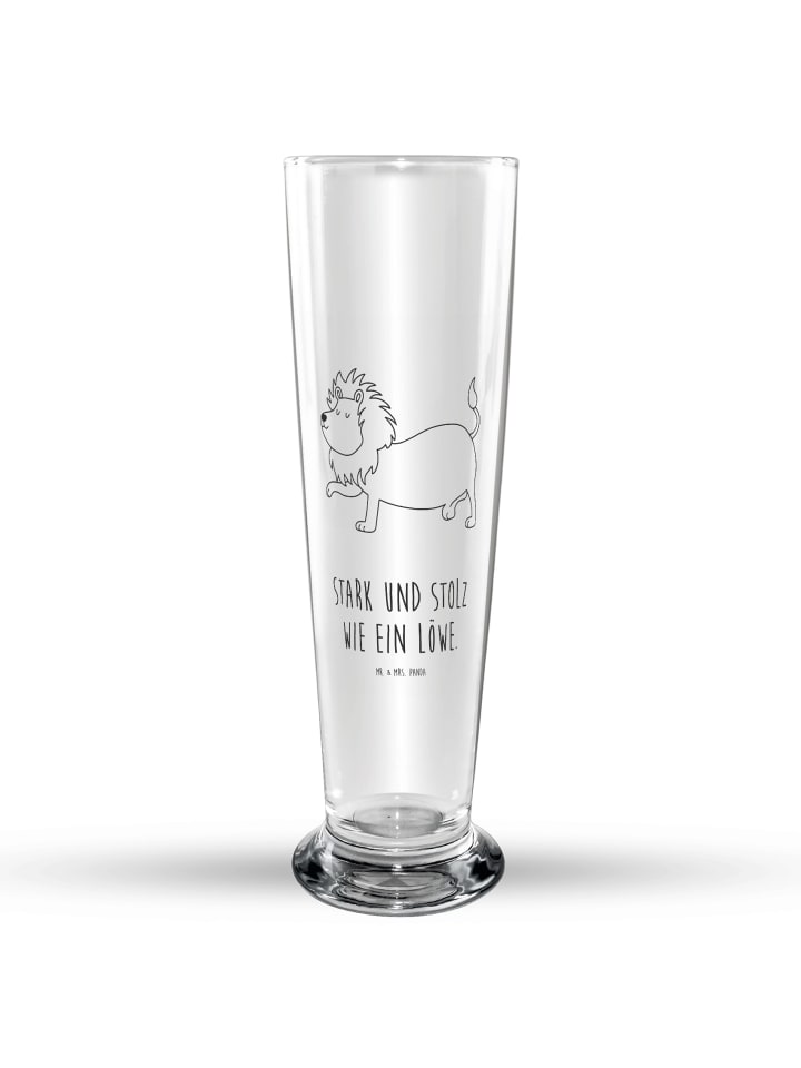 Bierglas Sternzeichen Löwe mit Spruch in Transparent