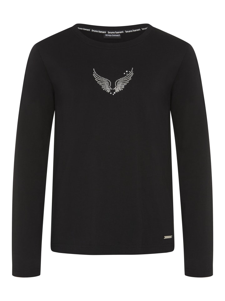 Langarmshirt in schwarz