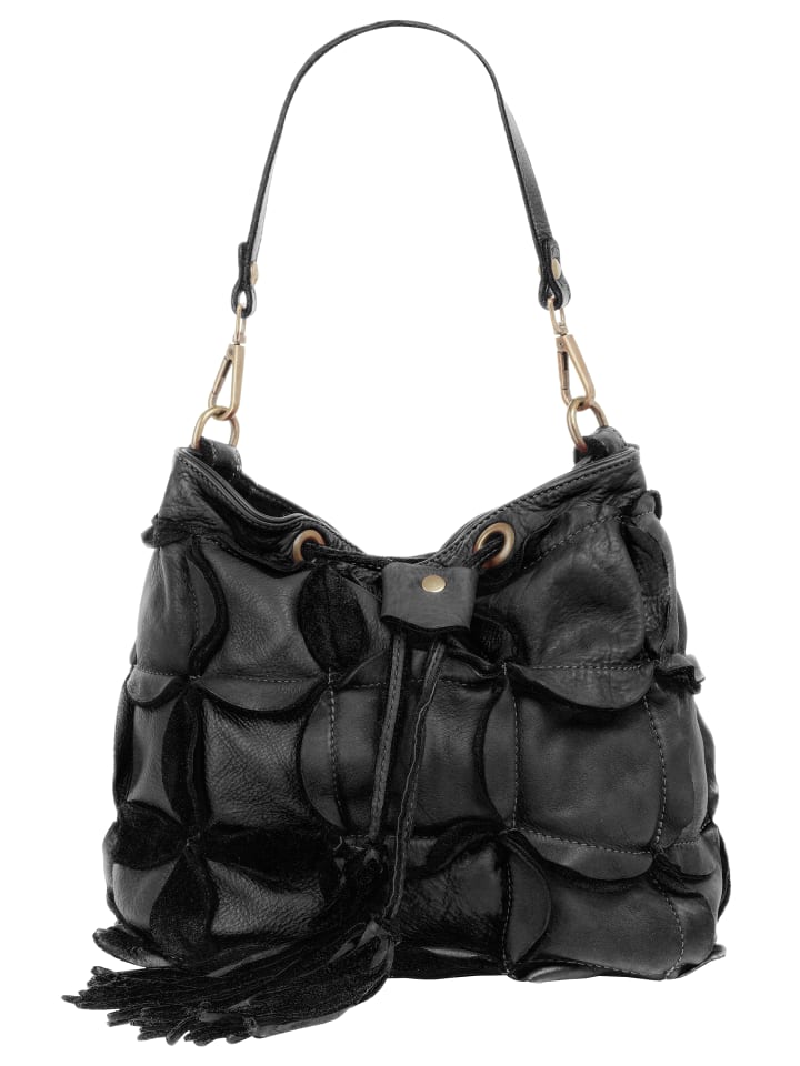 Handtasche echt Leder in schwarz