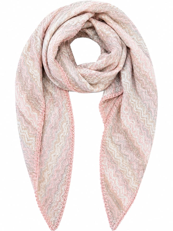Leichter Dreiecksschal Zickzackmuster Modern in Rosa