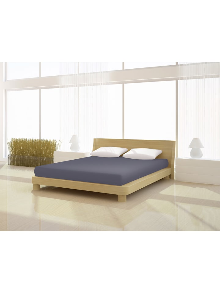 Spannbetttuch Jersey basic 90 - 100 x 200 cm in anthrazit