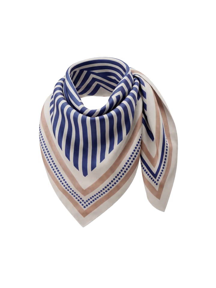 Women Feminine Scarf in Beige Navy