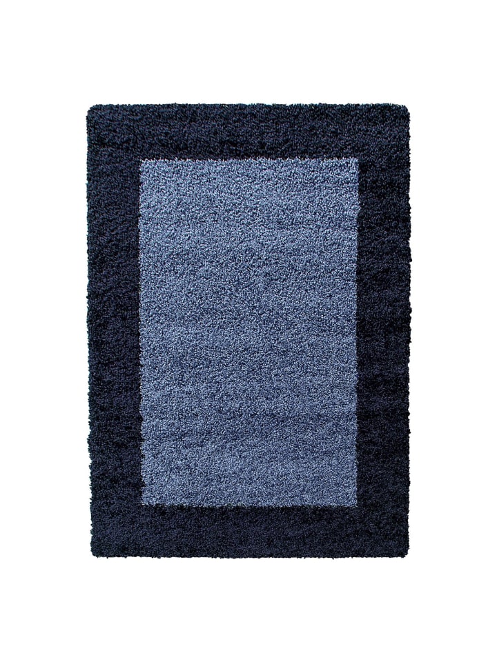 Hochflor Teppich Lux Marineblau